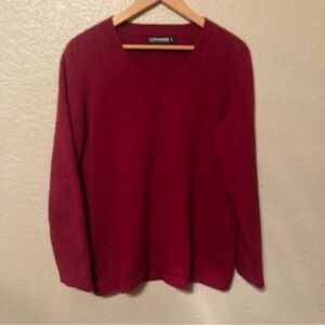 Native World Luxury Possum Fur Wool Silk Pullover Capsule Wardrobe Red Sweater L